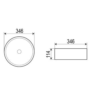 Раковина накладная Azario 34.6х34.6х11.4 фаянс, цвет Серый матовый (AZ3134MFGSP)